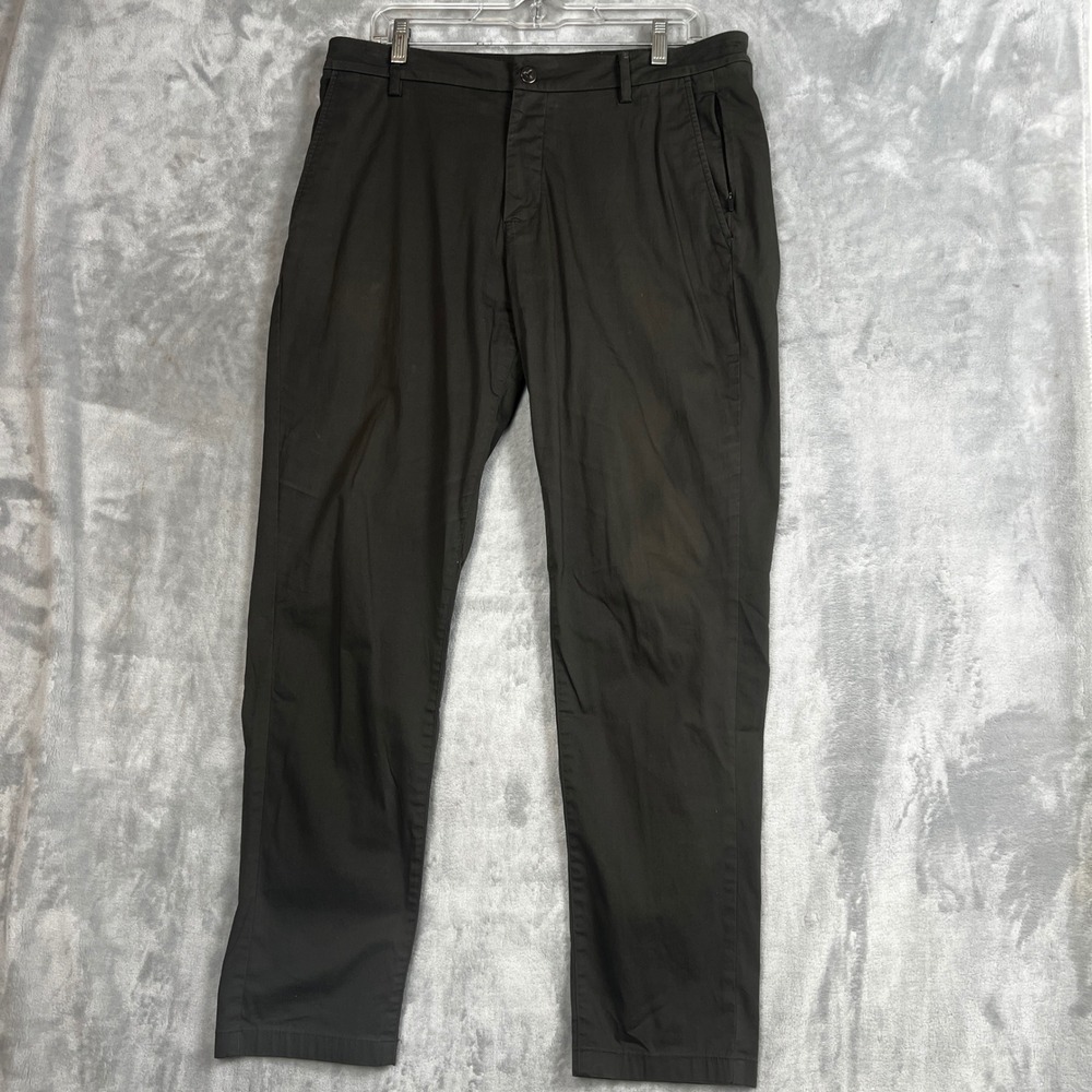 Bird Dogs Men Golf Pants Chino Stretch Flat Front Zipper Pocket Dark Green 34x29